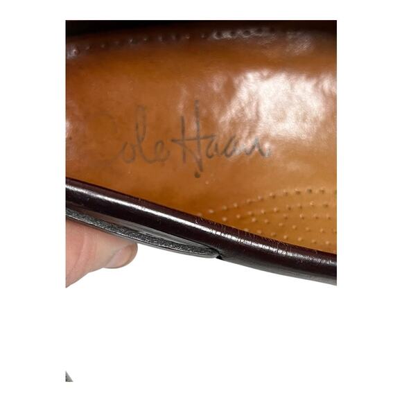 Cole Haan Loafers Men's 9D Brown Leather Tassel Moc Toe Slip-On Shoes - Picture 6 of 8